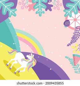 Scarf design cute unicorn on pink background for kid 