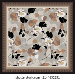 scarf design with floral pattern image