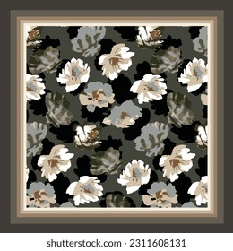 scarf design with flower illustration