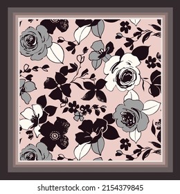 scarf design with flower pattern image