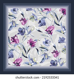 scarf design with flower pattern image