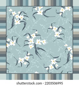 diseño de la bufanda con imagen de patrón de flor