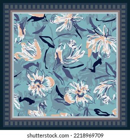 scarf design with flower pattern image