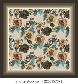 scarf design with flower pattern image