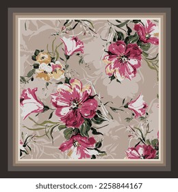 scarf design with flower pattern image