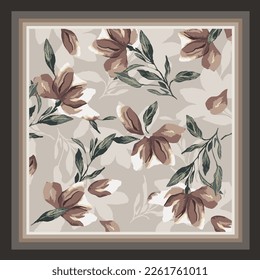 scarf design with flower pattern image