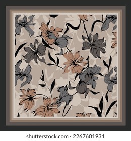 scarf design with flower pattern image