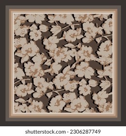 scarf design with flower pattern image