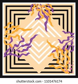 scarf design with geometric lines