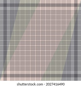 Scarf design in grey, pink, green with houndstooth check plaid background. Simple elegant vector for scarf, bandana, shawl, hijab, other modern spring autumn winter fashion textile print.