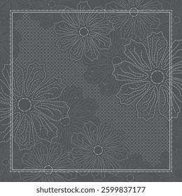 scarf design hijab seamless pattern flowers