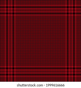 Scarf design with houndstooth check plaid in red and black. Square dark dog tooth vector background for scarf, bandana, shawl, hijab, other modern autumn winter fashion textile print.