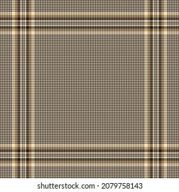 Scarf Design With Houndstooth Pattern In Brown Gold, Beige, Black. Seamless Dog Tooth Vector Background For Elegant Silk Scarf, Bandana, Shawl, Hijab, Head Scarf, Handkerchief, Other Modern Print.