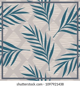 Scarf design with leaves pattern
