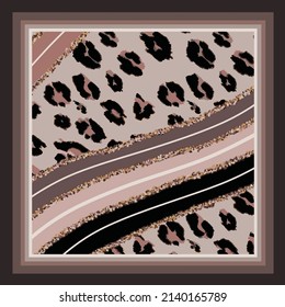 diseño de la bufanda con imagen de patrón de piel de leopardo