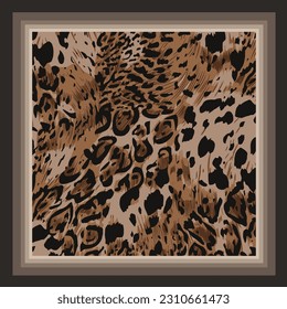 diseño de la bufanda con imagen de patrón de piel de leopardo
