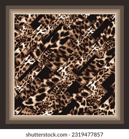 scarf design with leopard skin pattern image