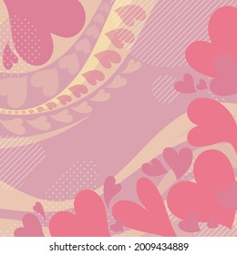 scarf design love pattern on pink background