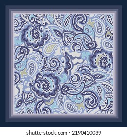 scarf design with paisley pattern image