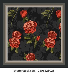 scarf design with rose flower pattern image