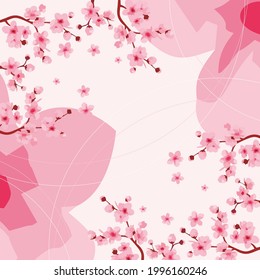 Scarf design sakura flower on pink background for print and more