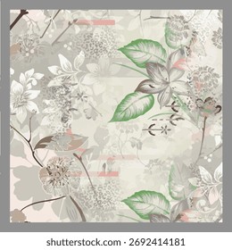 scarf design with seamless abstract patterns and beautiful colors for printing