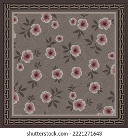Schal-Design mit kleinen Blumenmustern