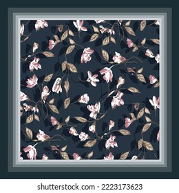 scarf design with small flowers pattern image