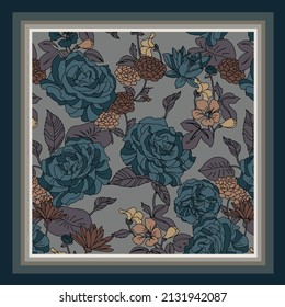 scarf design with textile floral pattern