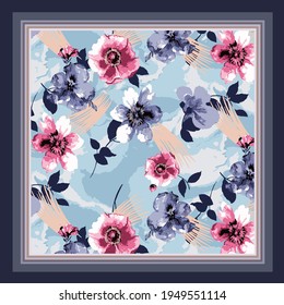 scarf design textile pattern illustration