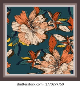 Scarf Design Textile Vector Illustration