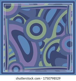 Scarf design textile vector illustrations on blue background