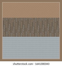 scarf design with three different patterns