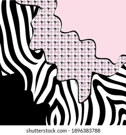 Scarf design vector print pattern zebra texture with dogtooth