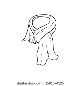 scarf doodle icon vector hand drawing 