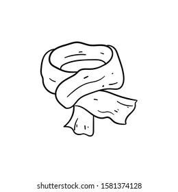 scarf doodle icon vector hand drawing 