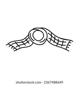 Scarf doodle vector illustration isolated on white background