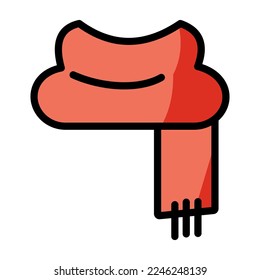 Scarf Emoji Icon Isolated Vector Illustration On White Background
