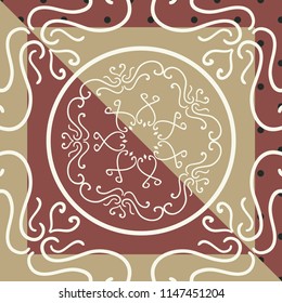 Scarf with ethnic florals