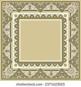 Scarf with ethnic ornament. Hijab design pattern