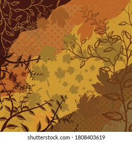 ESQUEMA DE FONDO DE FLORES DE OTOÑO Y PUEDE UTILIZARSE PARA BANDANA, GARMENTO Y TEXTIL
