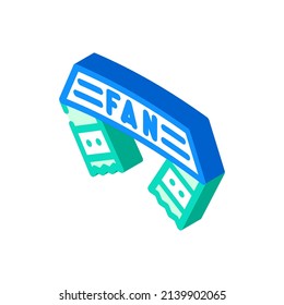 vector de icono isométrico del accesorio de ventilador de bufanda. signo de accesorio del ventilador de la bufanda. ilustración de símbolo aislado