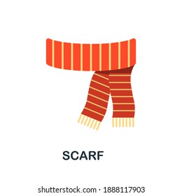 Scarf flat icon. Color simple element from clothes collection. Creative Scarf icon for web design, templates, infographics and more