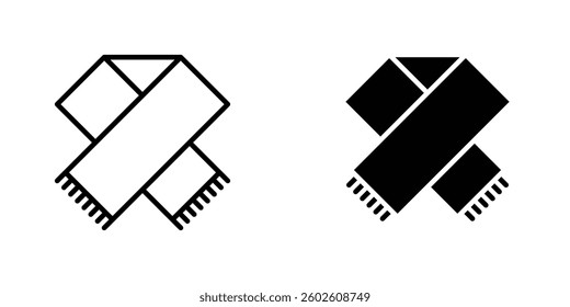 Scarf flat Icons in line outline and flat solid style on white background