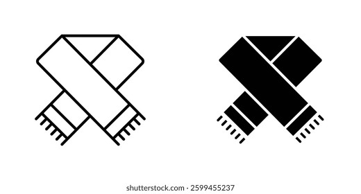Scarf flat simple vector icons illustration set.