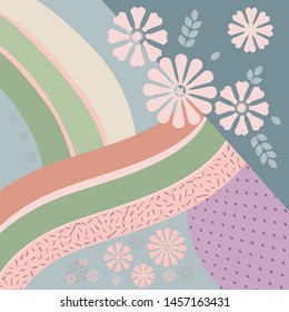Scarf floral pattern. Bandana, pareo, pillow, home textile design. Cute background for shawl print, textile, covers, pillow, napkin, hijab.