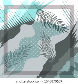 Scarf floral pattern. Bandana, pareo, pillow, home textile design. Tropical background for shawl print, textile, covers