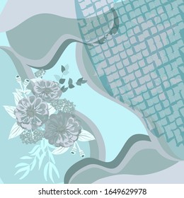 Scarf floral pattern. Bandana, pareo, pillow, home textile design. Tropical background for shawl print, textile, covers