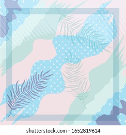 Scarf floral pattern. Bandana, pareo, pillow, home textile design. Tropical background for shawl print, textile, covers