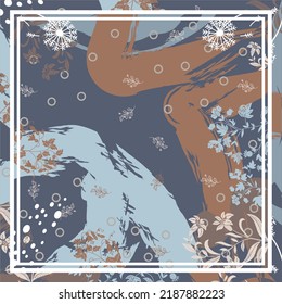 Scarf floral pattern. for Bandana, pareo, pillow, home textile design. Abstract modern background for textile scarf, blanket, pillow, napkin, hijab desaign